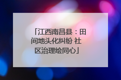 江西南昌县：田间地头化纠纷 社区治理绘同心